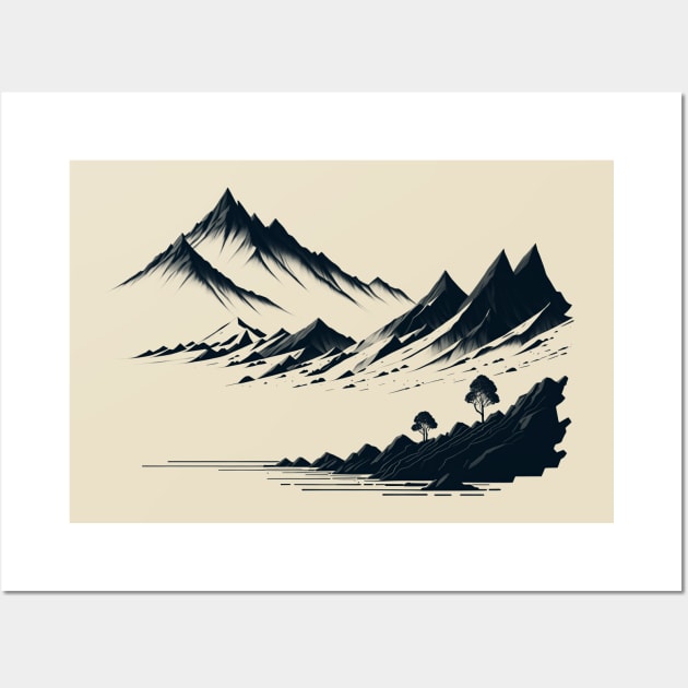 Minimalist mountainscape Wall Art by Javisolarte